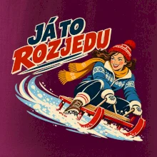 Rodinná vánoční trička - Já to rozjedu máma sáňkování