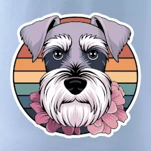 Knírač - fenka a květiny