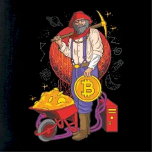 Horník těží bitcoiny