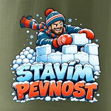 Rodinná vánoční trička - Stavím pevnost táta sněhová bitva