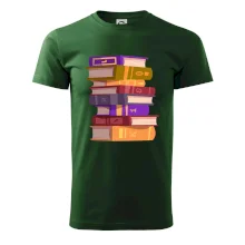 Knihomol stojící knihy