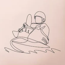 Kajak na vodě jedním tahem