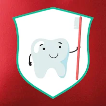 Zoubek na prsu - zubní kartáček