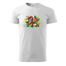 Peace symbol prorostlý květinami