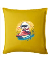 Lhasa Apso na vodním skútru