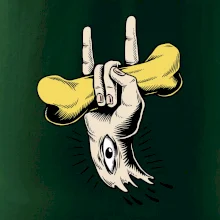 Rocková ruka kost a oko