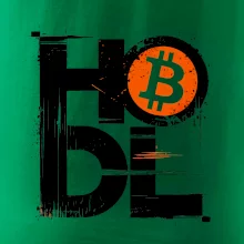Hodl velký nápis a logo BTC