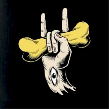 Rocková ruka kost a oko