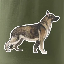 Německý ovčák - hnědý kreslený