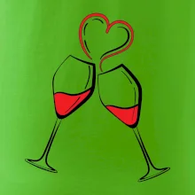 Víno je láska jednoduchý nákres
