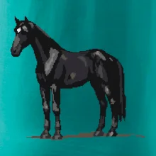 Černý kůň pixel