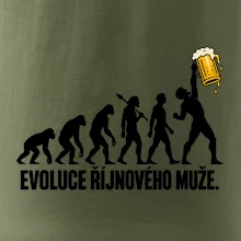 Evoluce říjnového muže s velkým půllitrem piva