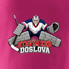 Hokejový brankář staví zeď