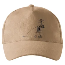 Kreslený rybář na pařezu