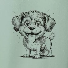 Lagotto romagnolo karikatura vypláznutý jazyk