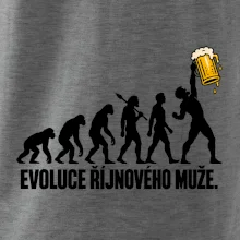 Evoluce říjnového muže s velkým půllitrem piva