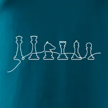 Šachové figurky v řadě - obrys