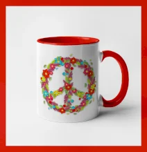 Peace symbol červené květiny