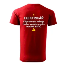 Elektrikář - hlavní jistič - Nápis na zádech