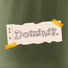 Papírek se jmenovkou - vlastní jméno