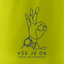 Vše je ok potápěčský signál rukou kreslený jednou linkou