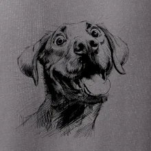 Černobílá karikatura Labrador světlý