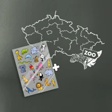 Tričko s mapou + ZOO nažehlovačky