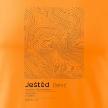 Ještěd - vrstevnice v obdélníku