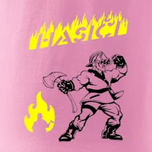 Hasič stojící - nápis hasiči - Velký nápis  na zádech