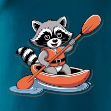 Mýval v kajaku kreslený