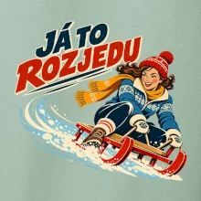 Rodinná vánoční trička - Já to rozjedu máma sáňkování