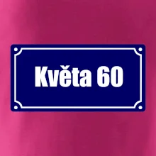 Jméno a věk - uliční cedule - modrá