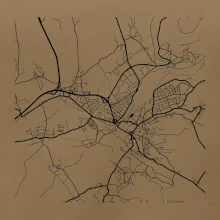 Mapy měst černobílé Turnov