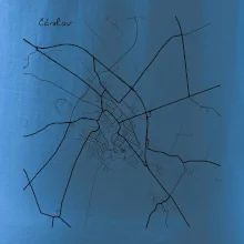 Černobílá mapa Čáslav