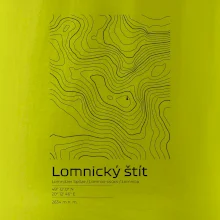Lomnický štít - vrstevnice v obdélníku