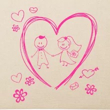 Svatba - kreslené srdce