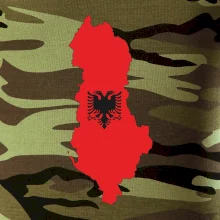 Albánie mapa a znak