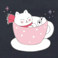 Vánoční kočka v hrnečku