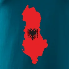 Albánie mapa a znak