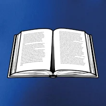 Kniha černobílá otevřená s textem