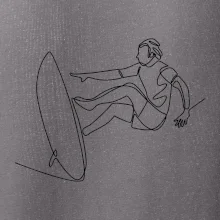 Surfař na vlně jedním tahem