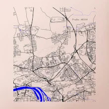 Praha 18200 - Mapa s vodními toky