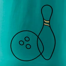 Bowling minimalistická linka s koulí a kuželkou