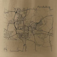 Mapy měst černobílé Pardubice