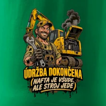 Údržba bagru dokončena nafta je všude