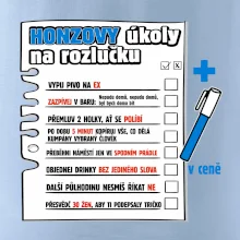 Triko na rozlučku s úkoly na zádech pro ženicha