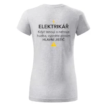 Elektrikář - hlavní jistič - Nápis na zádech