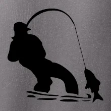 Rybář tahající rybu