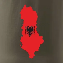 Albánie mapa a znak