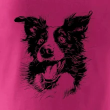 Černobílá karikatura Border kolie